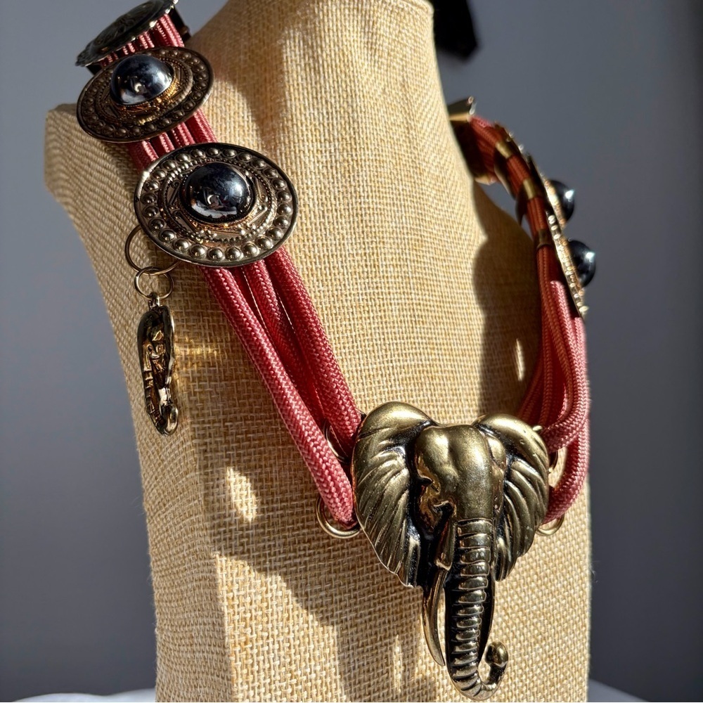 Vintage Elephant Safari Concho Belt – Medium - Large - Picture 5 of 5